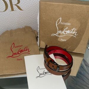🔥 New Christian Louboutin Leather Adjustable
Wraparound Bracelet. Full set!